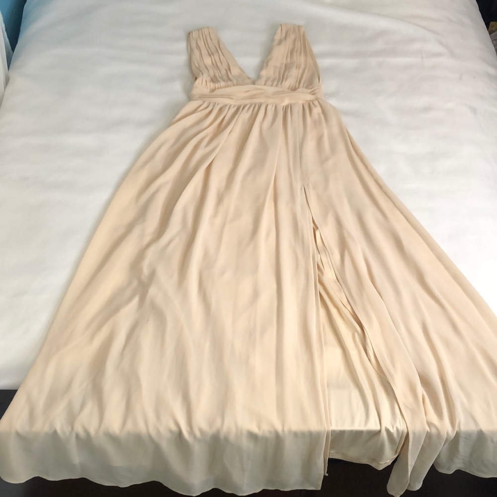 Lulus Heavenly Hues Cream Maxi Dress Size S  Prom/ Wedding/ Special Event - Picture 7 of 11